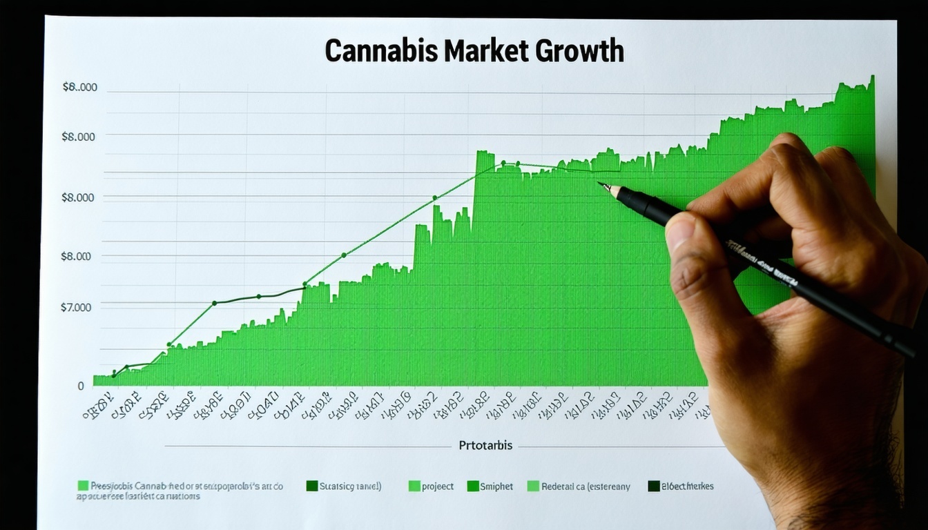 Graph showing projected cannabis market growth